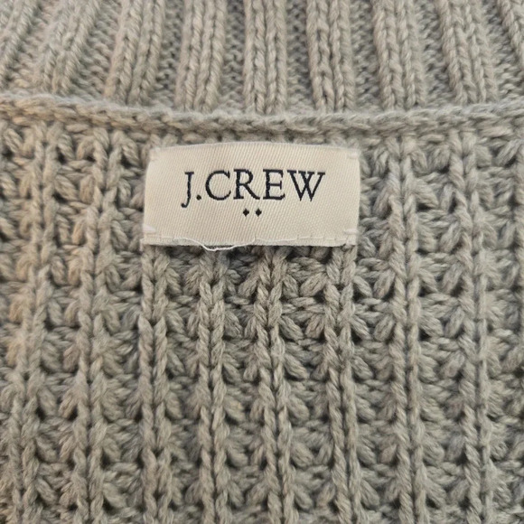 J. Crew V-Neck Long Sleeve Cotton Knit Sweater Gray Womens Size Medium - Picture 6 of 9